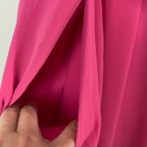 Torrid Chiffon Pink Cowl Neck Flowy Pleated Midi Dress - Picture 9 of 14